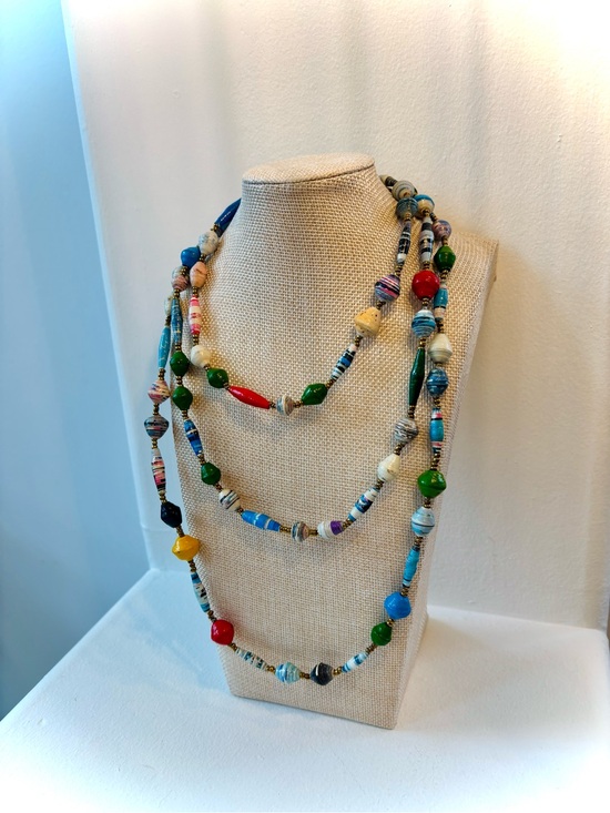 Handmade Jewelry - Handmade African Paper Bead Free Trade Necklace